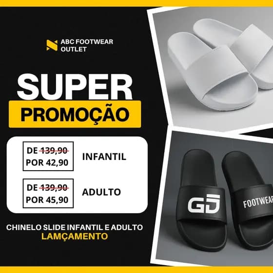 Chinelo slide masculino infantil e adulto casual moderno premium leve confortável solado resistente