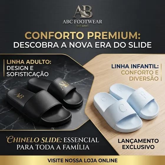 Chinelo slide masculino infantil e adulto casual moderno Elegante leve confortável solado resistente