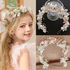 [Magpie] Crown Girl's New Bridal Wreath Headwear Acessórios De Cabeça De Grinalda De Noiva Desempenho Infantil
