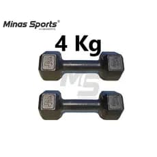 Par Halter Sextavado Pintado 4 Kg Treino Musculação C/ 2 Un