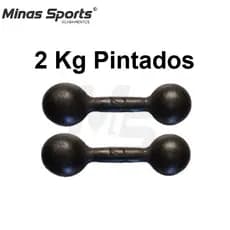 Par Pesos Halter 2 Kg Cada Pintado Exercício C/ 2 Un