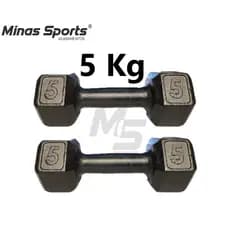 Par Halter Sextavado Pintado 5 Kg Treino Musculação Peso Academia C/ 2 Un