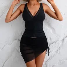 Maiô dividido feminino malha novo estilo feminino praia férias maiô