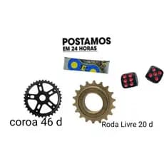kit roda livre 20 dentes Corrente tec coroa 46 dente tampa valvula dado´bicicleta