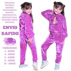 Conjunto Infantil Veludo Menina Quentinho Passeio