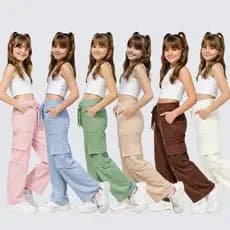 Calça Cargo Juvenil Feminina Veludo Cotele Luxo (  Inverno  )