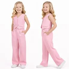 CONJUNTO INFANTIL ALFAIATARIA CALÇA PANTALONA COLETE BOTOES FORRADOS LUXO