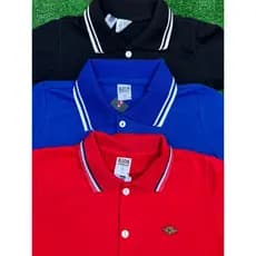 Kit 3 e Kit 2 Camisetas Gola Polo Infantil 100% Algodão Para Menino de 1 até 14 anos Malha Premium Gola Polo Vermelha