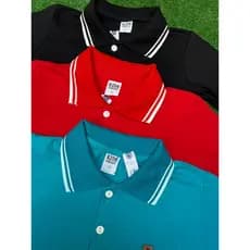Kit 3 Camiseta Gola Polo Infantil Para Criança 100% Algodão Camisa Basica Para Menino 1 a 14 Anos