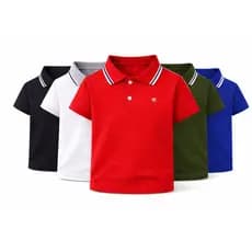 Kit 2 Camiseta Gola Polo Infantil 100% Algodão Masculina Basica Colorida