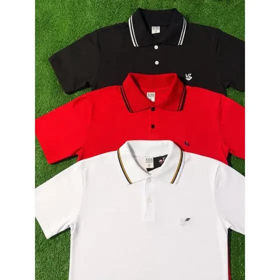 Kit 3 Polo Infantil Estilo Casual de Algodão nos Tamanhos1 ano ate 14 Anos