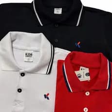 Kit 3Polo Infantil Algodão Casual Estilo do 1 ao 14 Anos