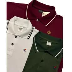 Kit 3 Gola Polo Infantil Colorida Algodão Casual do 1 ano ao 14