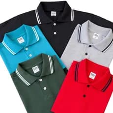Kit 5 Camisetas Polo Infantil Malha Algodão