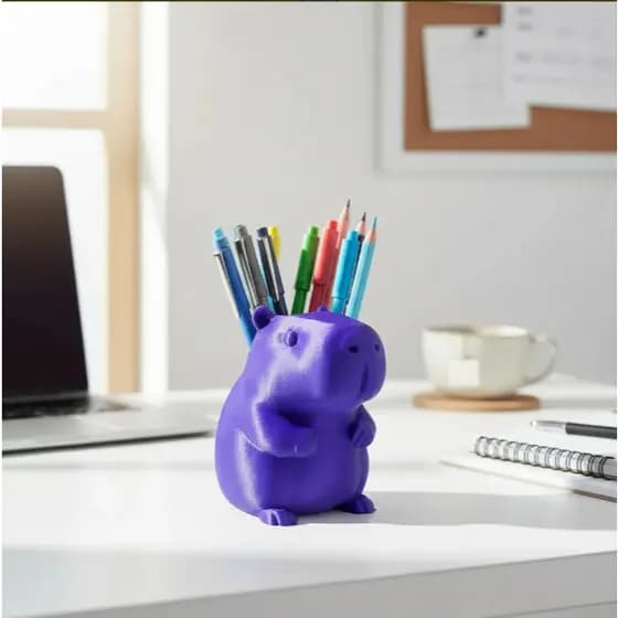 Porta-lápis De Mesa Capivara Roxo