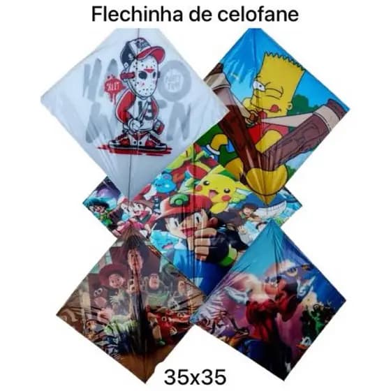 Flexinha raia peixinho de Selofone 35x35 20 unidades.