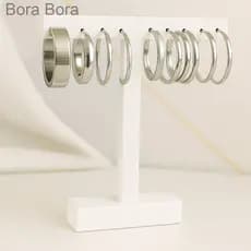 Argolas de Aço Inox Com Brinco de Strass T3XK