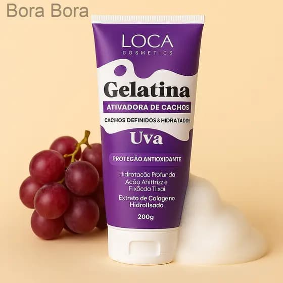 Gelatina Ativadora de Cachos Uva – Proteção Antioxidante 200g | Loca CosmeticsYZ1J