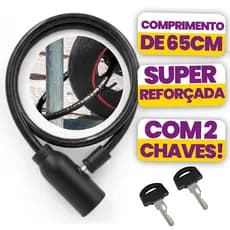 Cadeado Para Bicicleta e Moto Com Cabo De Aço 62 Cm