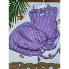 Conjunto de praia maiô com saída de praia infantil para meninas roupa de banho no crepe