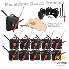 10 Maquinas De Relógio De Parede Quartz Eixos a escolher 13, 17, 19 e 21 com Chave para montagem