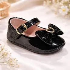Sapatinho de Bebê Feminino Verniz com Laço do 14 ao 19 laço delicado luxo festa batizado