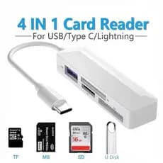 Leitor De Cartão 4 Em 1 Para Sony Memory Stick Pro Duo iOS/USB/Tipo C MS SD TF U Disk Adaptador De Telefone Conversor De