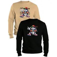 Kit Com Duas Blusa De Frio Moletom Masculino Gola Careca Gola Redonda Algodão