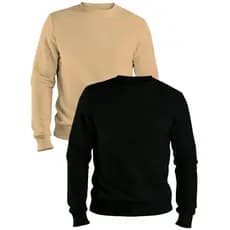 Kit Com Dois Moletom Masculino Algodão Liso Gola Redonda