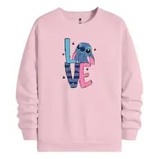Moletom Blusa De Frio Algodão Feminino  Desenhos Gola Redonda Gola Careca