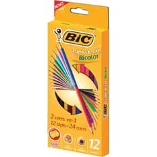 Lapis de COR Sextavado BIC Bicolor 12 Lapis 24 Cores PCT.C/06