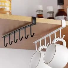 Gancho Suporte De Xicaras Café Organizador Prateleira Metal Pendurar No Móvel Panela Roupa Chave Talher Bolsa Utensílios