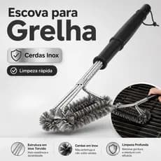 Escova Rolo De Aço Para Limpar Grill Grelha De Churrasco Limpeza Pesada Brilhante