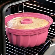 Assadeira Forma De Silicone Para Bolo Pudim Torta Mousse Forno