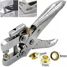 Alicate Ilhós 2 em 1 Profissional Furador Vazador Aplicador Manual com Ajuste de Pressão + 100 ilhoses