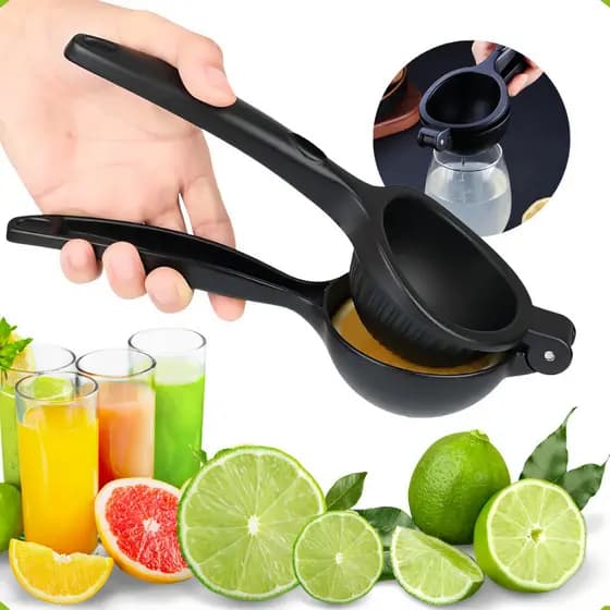 Espremedor Amassador Prensador De Limão Laranja Frutas Suco Metal Preto Reforçado Manual Resistente