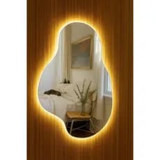 Espelho Orgânico Led60x40cm Quarto Sala Loja Banheiro Varanda