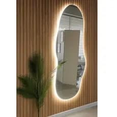 Espelho Grande Orgânico Com LED Quarto Sala Loja Banheiro