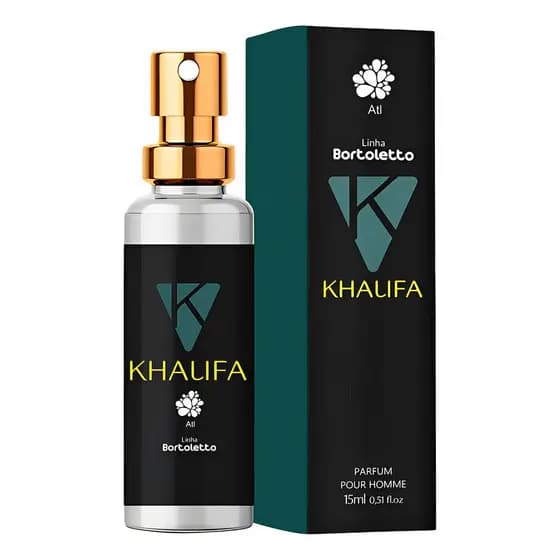 Perfume Khalifa Masculino 15ml Atlântica Natural – Parfum Alta Fixação e Elegância