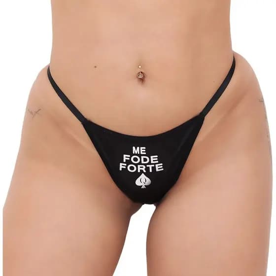 Calcinha Hotwife Sensual Me Fod Forte Fio Dental Linda Com Ajustes nas Laterais