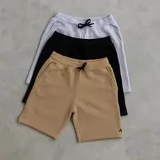 Kit Bermudas Short Moletom Masculino Lisa Treino Academia Casual