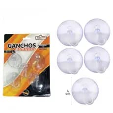 Gancho com 6 ventosa transparente