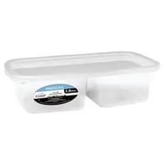 POTE DE PLASTICO RETANGULAR PRATICITA TRANSPARENTE COM 2 DIVISORIAS