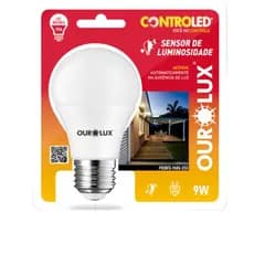 Lâmpada inteligente com sensor de luminosidade 9w Ourolux