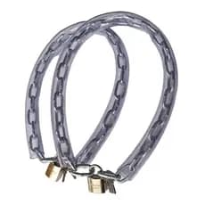 KIT CORRENTE COM CADEADO 30MM PARA BICICLETA 5mm/60cm ENCAPADA/O 2 PEÇAS