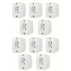 Kit 10 Tomadas Externas Retangulares 20a Brancas ilumi