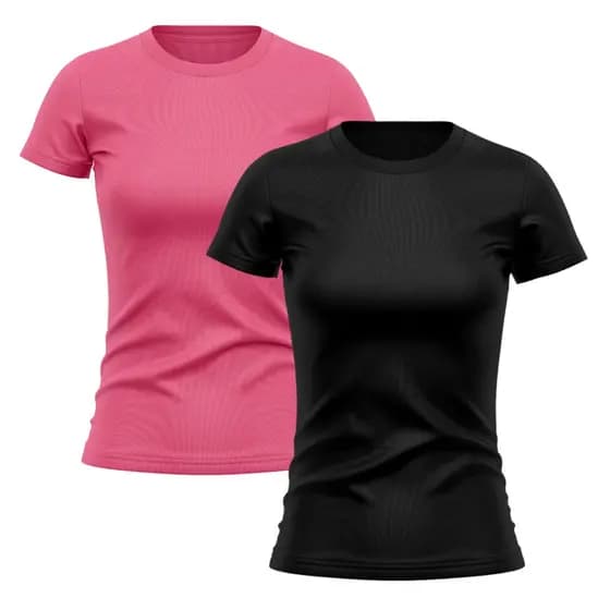 Kit 2 Camisetas Feminina Dry Fit Proteção Solar UV Básica Lisa Treino Academia Passeio Fitness Ciclismo Camisa