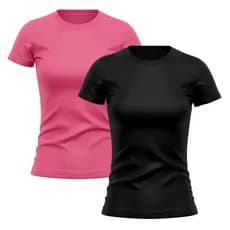 Kit 2 Camisetas Feminina Dry Fit Proteção Solar UV Básica Lisa Treino Academia Passeio Fitness Ciclismo Camisa