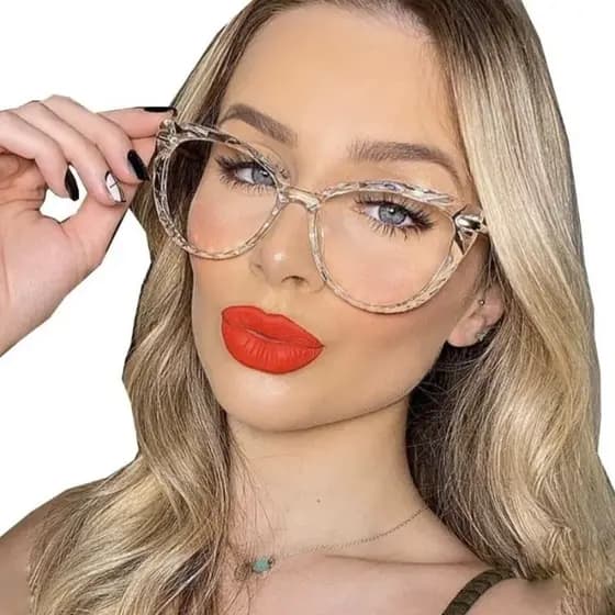 Armação para lente feminina diamante cristal blogueira lançamento