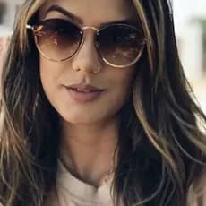 Maravilhoso óculos de sol feminino roundd blaze váriascores com acessórios